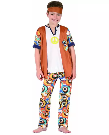 Hippie outfit voor jongens, Maat: 4–6 jaar (110–120 cm)