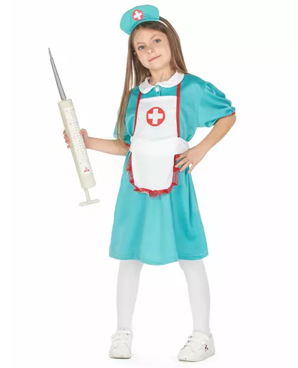 Déguisement infirmière vert fille, Taille: 4–6 ans (110–120 cm)