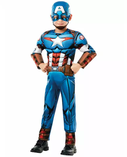 Costume de luxe Captain America de la série animée pour garçons, Taille: 3–4 ans (90 à 104 cm)