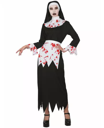 Déguisement nonne ensanglantée femme, Taille: Small