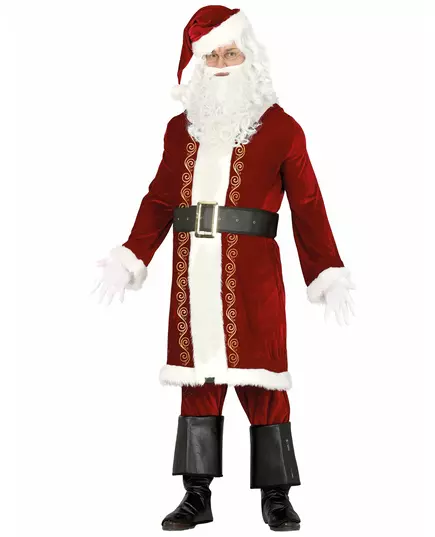 Déguisement Père Noël chic à dorures homme, Taille: Small (46–48)