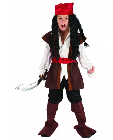 Piraat van de zeven zeeën outfit voor jongens, Maat: 4–6 jaar (110–120 cm)