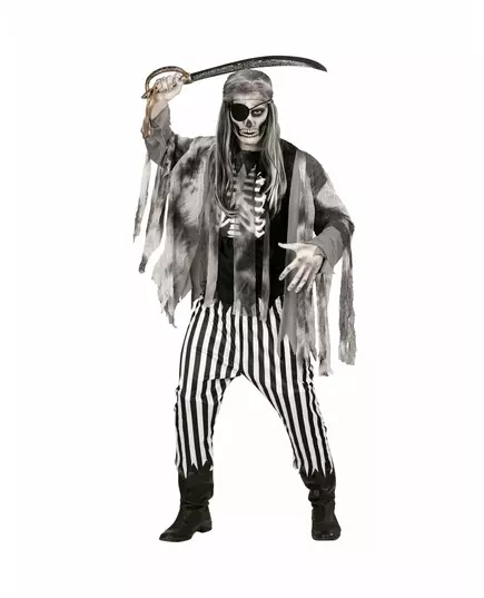 Déguisement pirate squelette fantôme homme, Taille: Medium