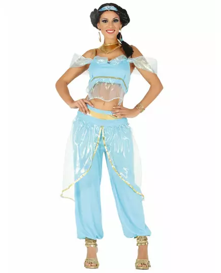 Déguisement princesse orientale bleu femme, Taille: Small