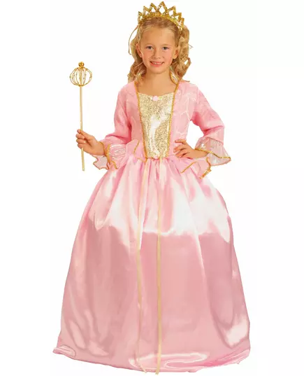 Déguisement princesse avec diadème fille, Taille: 4–6 ans (110–120 cm)