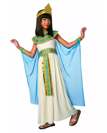 Zwarte Egyptische koningin kostuum voor meisjes, Maat: 3–5 jaar (110 cm)