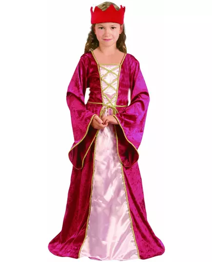 Déguisement reine médiévale rouge fille, Taille: 4–6 ans (110–120 cm)