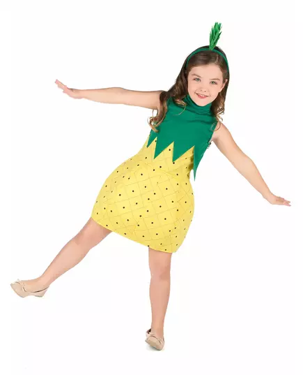 Déguisement robe ananas fille, Taille: 5–6 ans (S)