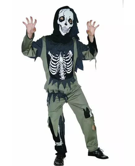 Déguisement squelette zombie enfant, Taille: 4–6 ans (110–120 cm)