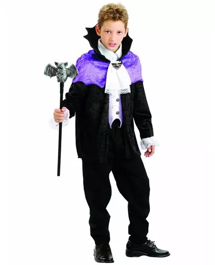 Verkleedpak vampier voor jongens Halloween, Maat: 10–12 jaar(130–140 cm)