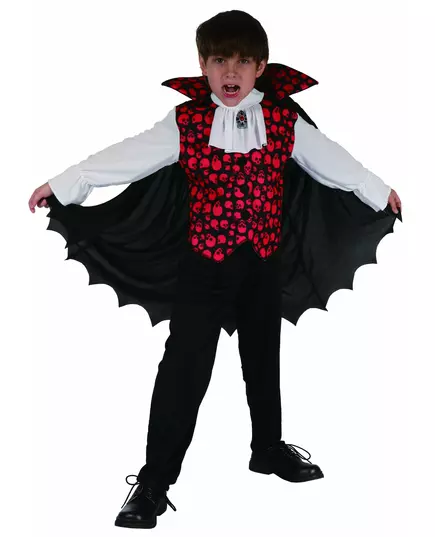 Déguisement vampire rouge garçon, Taille: 4–6 ans(110–120 cm)