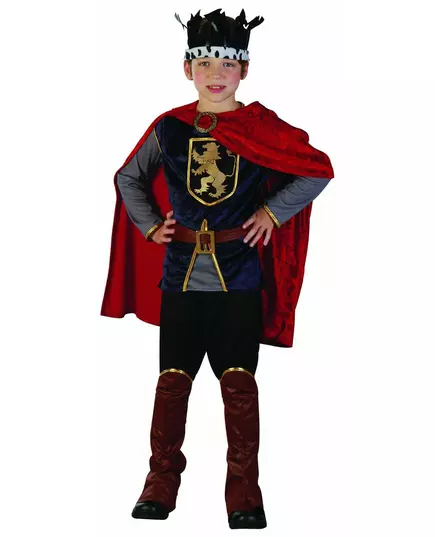 Déguisement roi médiéval effet velours garçon, Taille: 4–6 ans (110–120 cm)