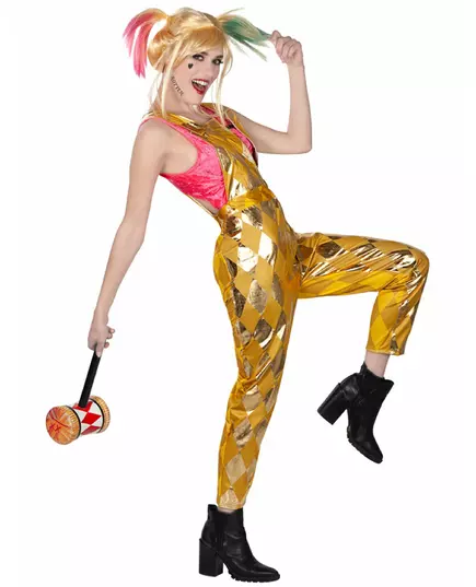 Salopette dorée Harley Quinn Birds of Prey™ femme, Taille: Large