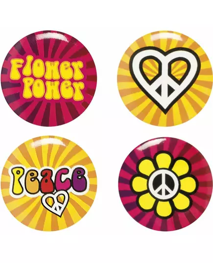 Hippie Flower Power buttons
