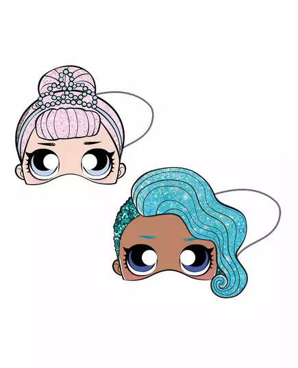 6 LOL™ kartonnen maskers 19 x 17,5 cm