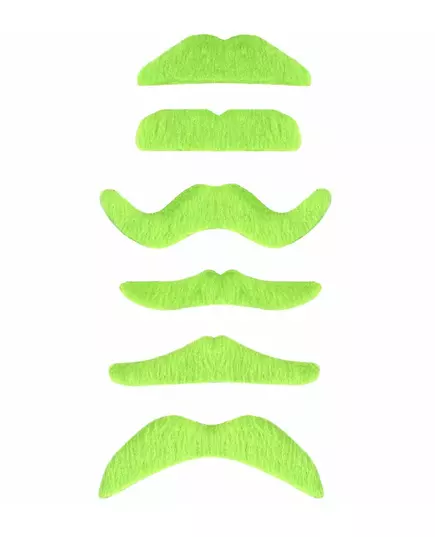 Fluo groene snor voor volwassenen