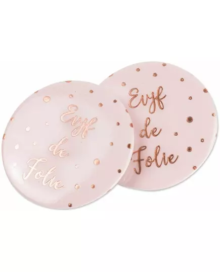 8 gekke EVJF-badges in roségoud verguldsel 5 cm