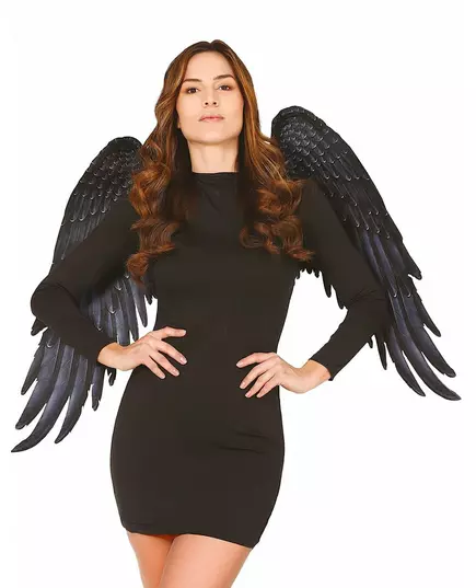 Ailes d'ange gothique en tissu noires adulte