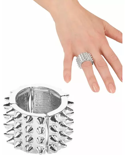 Zilverkleurige punk ring voor vrouwen