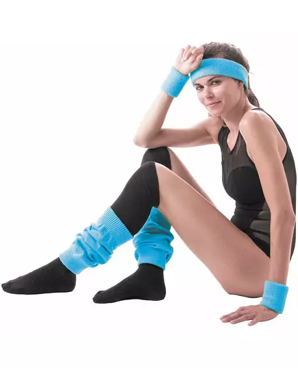 Bandeau et poignets bleus 80's adulte
