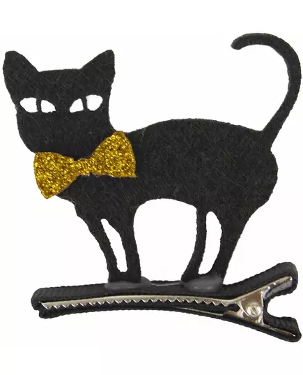 Barrette chat noir en feutrine