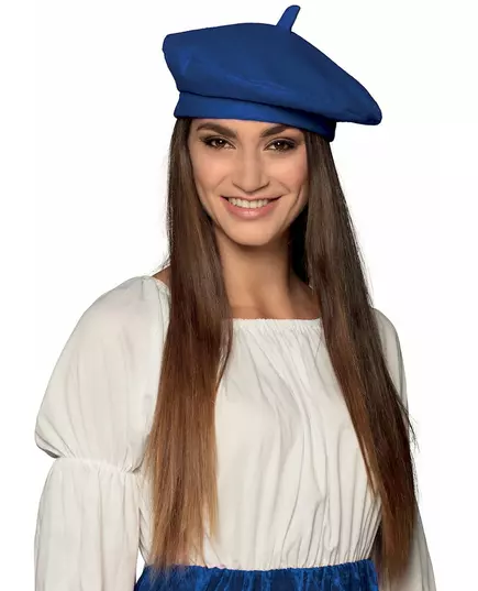 Blauwe Baskische baret voor volwassenen