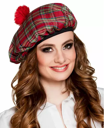 Béret écossais rouge adulte