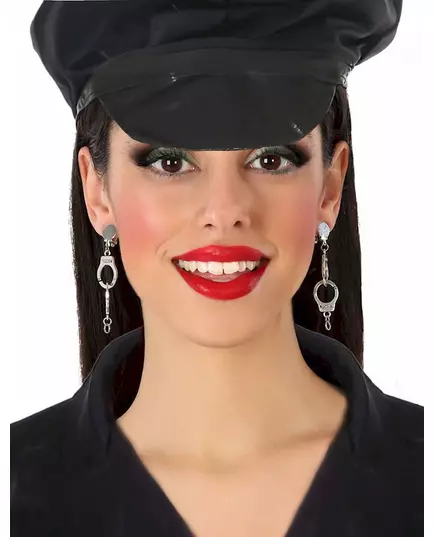 Boucles d'oreille à clips menottes policier adulte