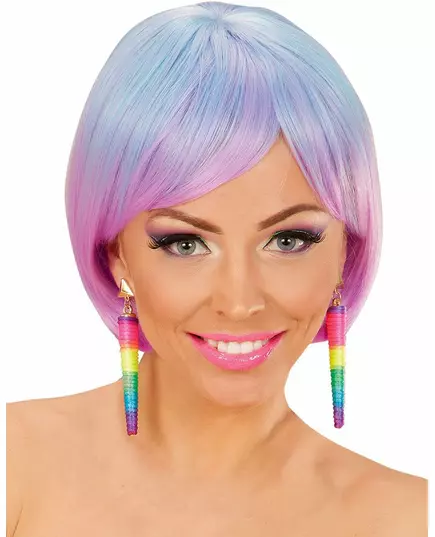 Boucles d'oreilles cones multicolores femme