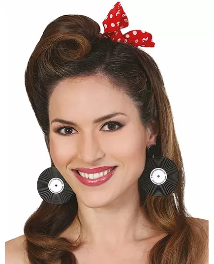 Boucles d'oreilles disques vinyles rétro adulte