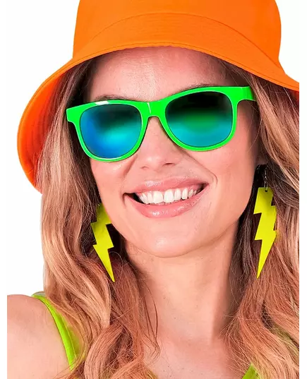 Fluorescerende gele bliksemschicht oorbellen