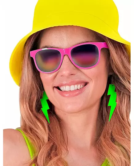 Fluorescerend groene bliksemschicht oorbellen