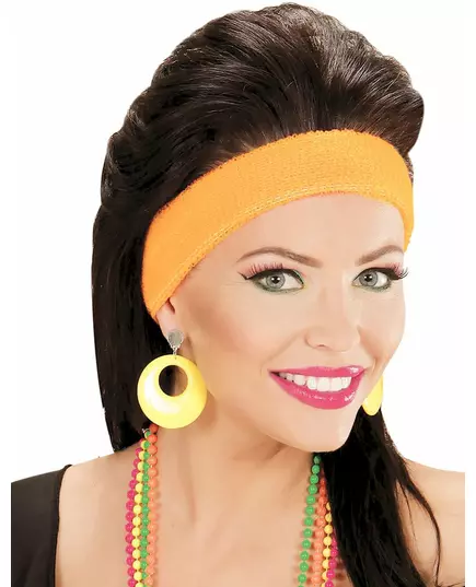 Boucles d'oreilles jaune fluo adulte