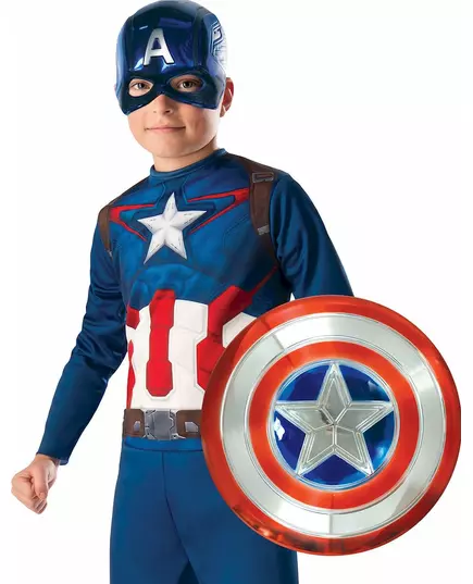 Plastic metallic Captain America schild voor kinderen