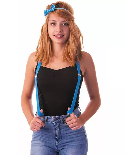 Bretelles bleu fluo adulte