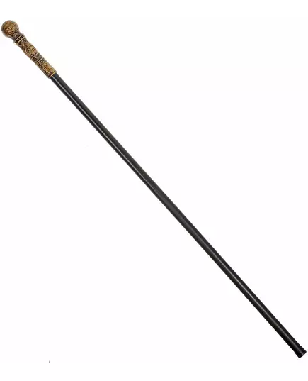 Zwart en gouden wandelstok 108 cm
