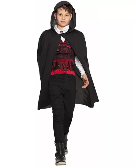 Cape à capuche noire enfant Halloween