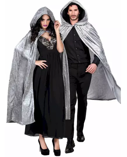 Cape grise aspect velours 170 cm adule Halloween