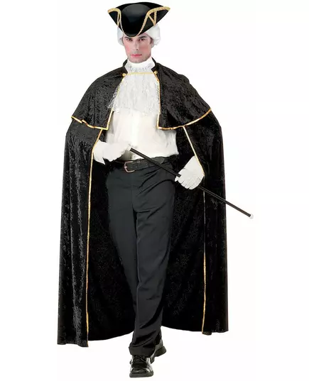 Cape séducteur vénitien avec jabot noir adulte