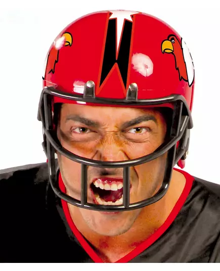 Rode American football helm voor volwassenen