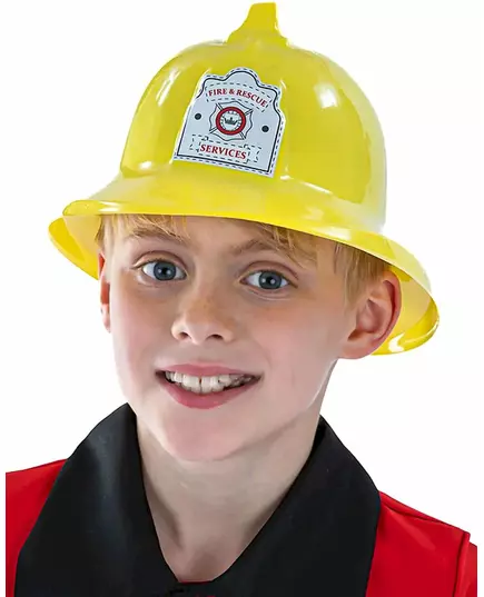 Gele brandweerhelm