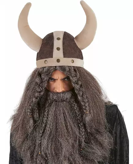 Bruine soepele viking helm voor volwassenen
