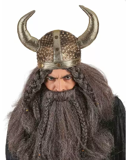 Casque viking souple métallisé adulte