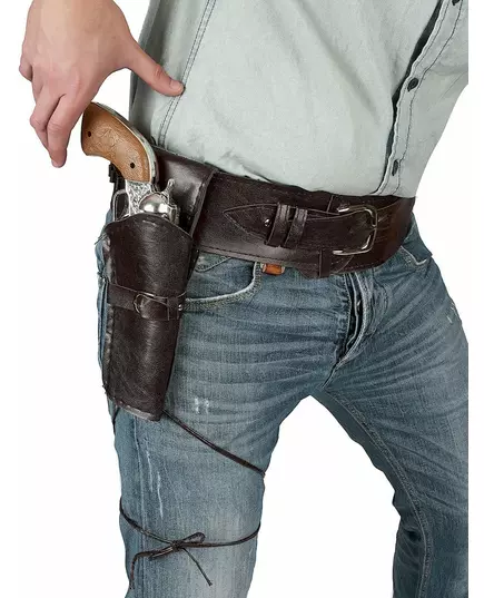 Ceinture avec étui cowboy noire ou marron adulte