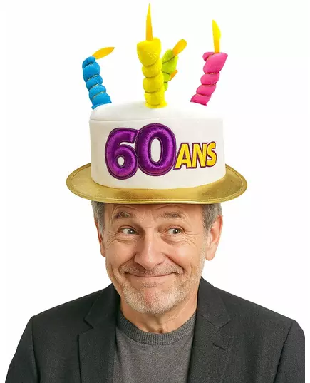 Verjaardagshoed voor volwassenen leeftijd 60