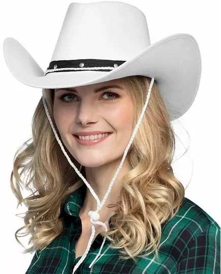 Wit cowboy hoed voor volwassenen