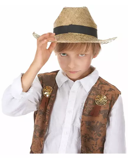 Chapeau cowboy en paille enfant