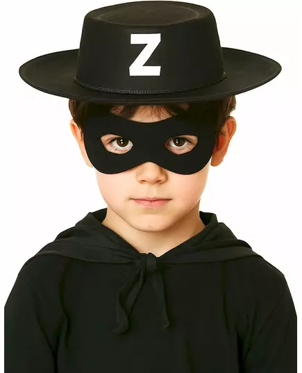 Chapeau de justicier masqué noir enfant