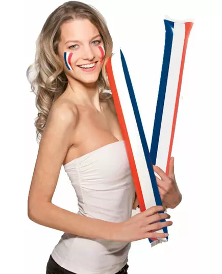 Rood wit blauw supporter opblaasbare klappers