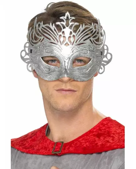 Metal kleurige venetiaanse masker voor volwassen